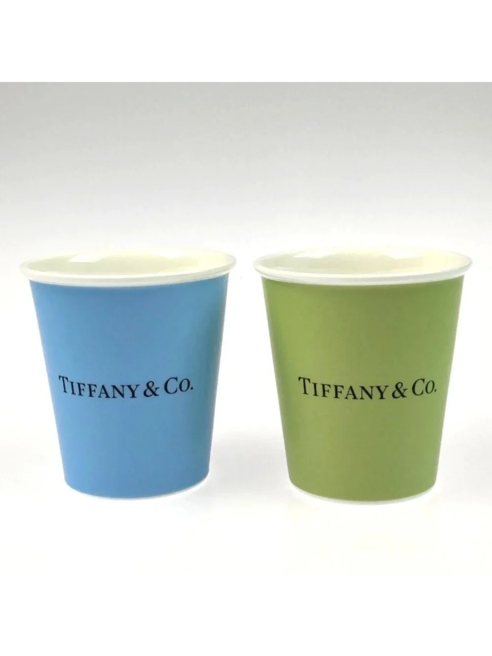 Tiffany & Co Bone China Coffee Cup Set of 2 with Paper Bag